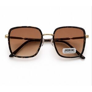 Jason Wu Oversized Square Sunglasses Brown Gold Tortoise Shell Statement NWT